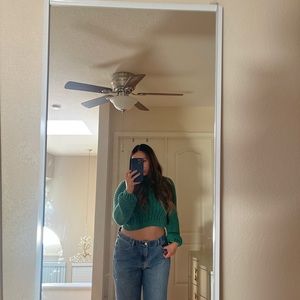 Free people sweater in the color emerald green